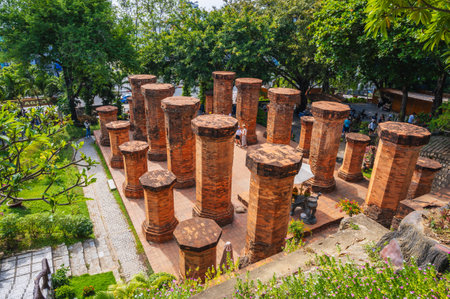 Cham towers Po Nagar in Vietnam in Asia. Nha Trang, Vietnam - August 8, 2024のeditorial素材