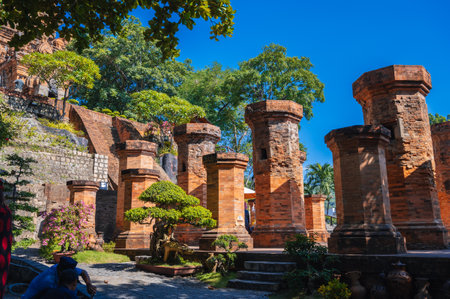 Cham towers Po Nagar in Vietnam in Asia. Nha Trang, Vietnam - August 8, 2024のeditorial素材