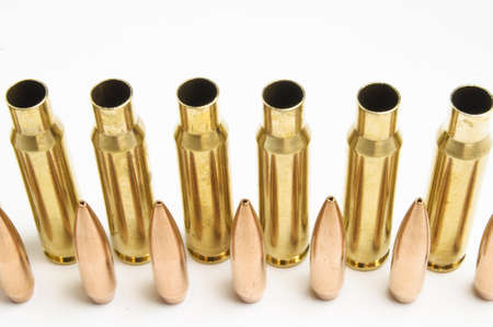 Rifle bullets separatedの写真素材