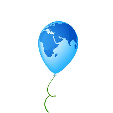 Earth planet on the balloonのイラスト素材