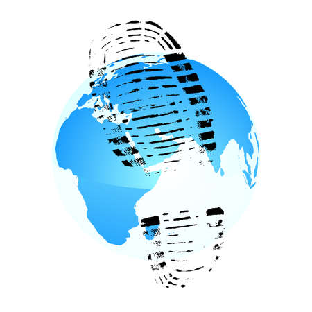 Dirty footprint on the Earthのイラスト素材