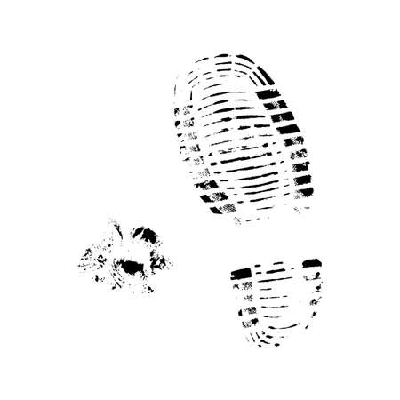 Dirty footprint on the white backgroundのイラスト素材