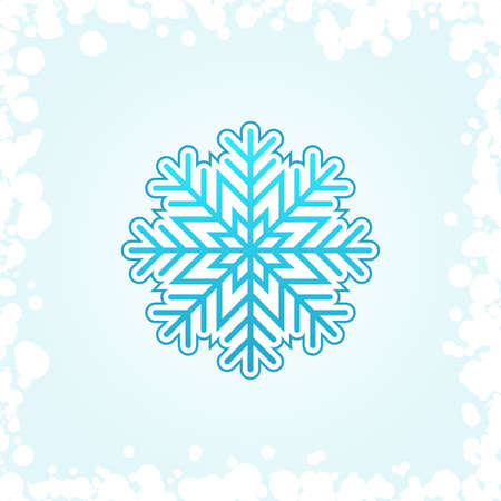 Snowflake on the winter background - simple vector illustration