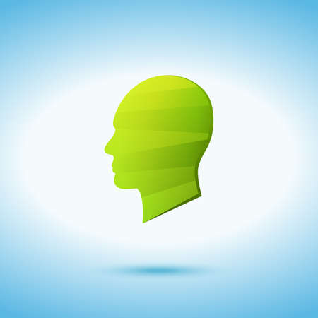 Green head on the blue background - colored iconのイラスト素材