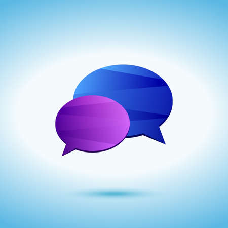 Conversation colored icon on the blue backgroundのイラスト素材