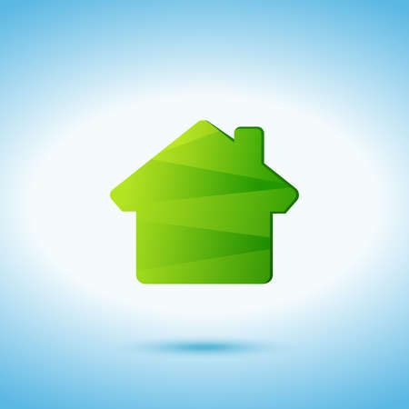 Green home icon on the blue backgroundのイラスト素材