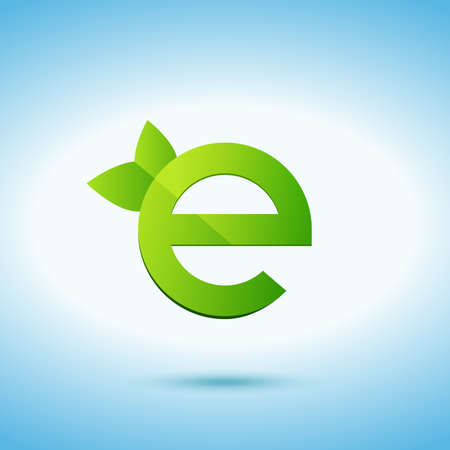 Green eco icon on the blue backgroundのイラスト素材