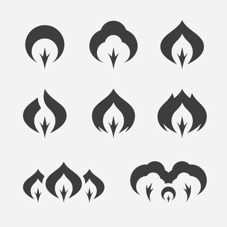 Trees and forest  simple vector logo setのイラスト素材