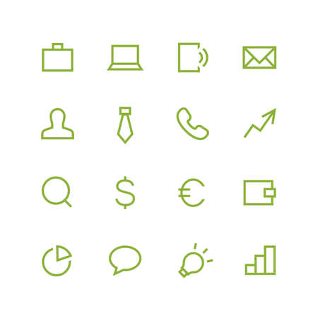 Business icon set - vector minimalist. Different symbols on the white background.のイラスト素材