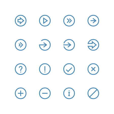 Arrows and symbols icon set - vector minimalist. Different symbols on the white background.のイラスト素材