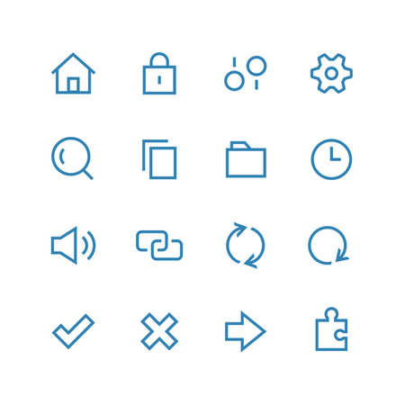 System icon set - vector minimalist. Different symbols on the white background.のイラスト素材