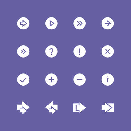 Invert arrows icon set. Different white symbols on the colored background.のイラスト素材