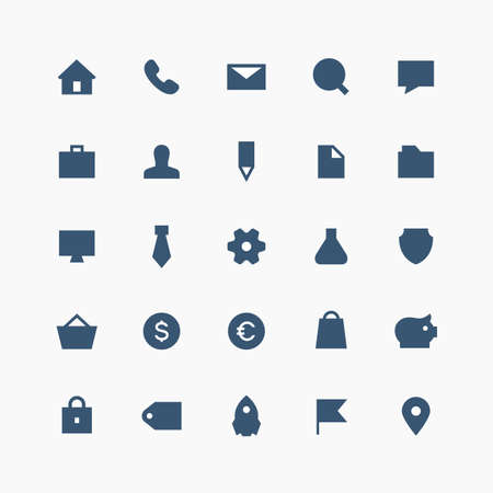 Total business vector icon set - 25 different symbols on the light background.のイラスト素材