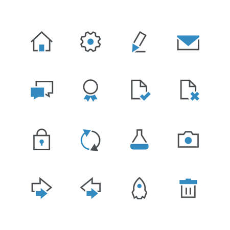 Business vector icon set 3 - different blue and grey symbols on the white backgroundのイラスト素材