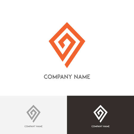Address logo - pointer with labyrinth on the white backgroundのイラスト素材