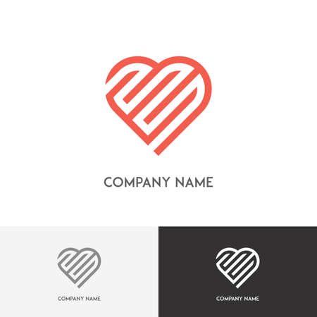 Love logo - labyrinth and heart on the white backgroundのイラスト素材