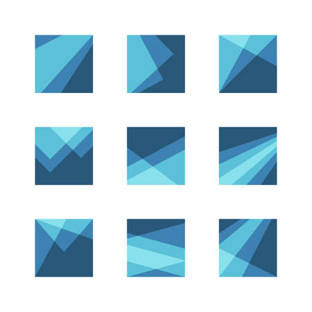 Abstract vector logo set - different design elements made of shapes on the white backgroundのイラスト素材