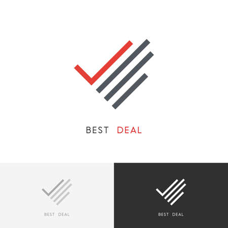 Best deal logo - hand with check mark or tick symbol. Business, success and partnership vector icon.のイラスト素材