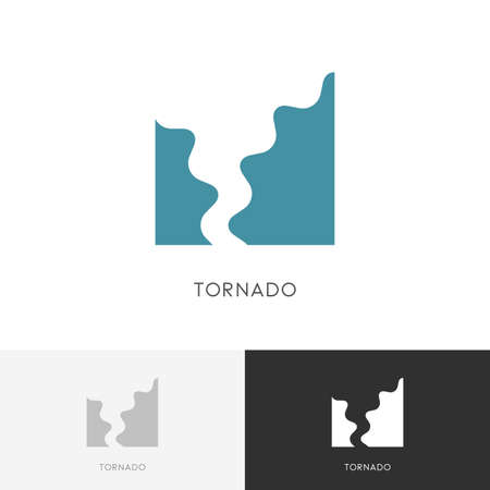 Tornado - storm, hurricane or twister symbol. Natural disaster and bad weather icon.のイラスト素材