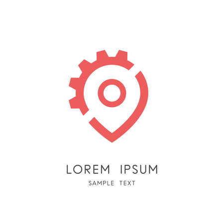 Place and gear wheel symbolのイラスト素材