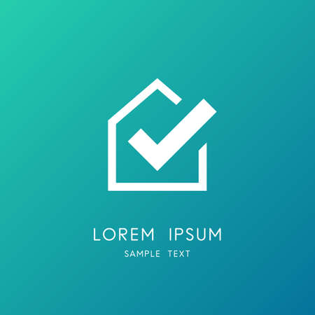 Check mark and home symbolのイラスト素材