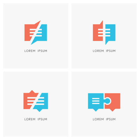 Business conversation and cooperation symbol setのイラスト素材