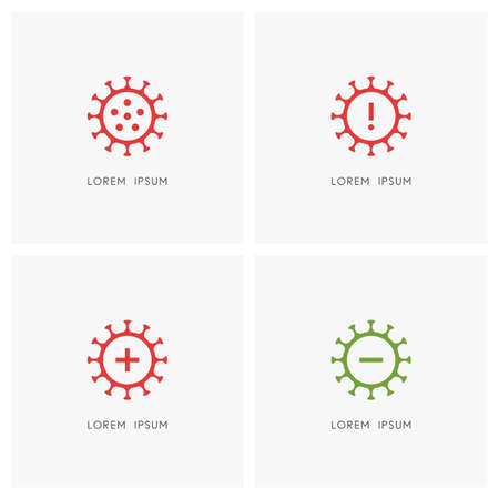 Covid-19 outline symbol setのイラスト素材