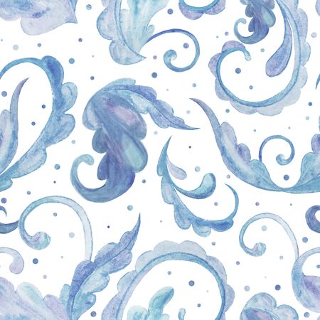 blue, decorative, winter seamless watercolor patternsの写真素材