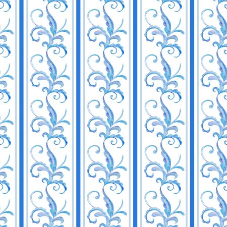 blue, decorative, winter seamless watercolor patternsの写真素材
