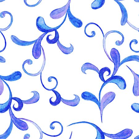 blue, decorative, winter seamless watercolor patternsの写真素材