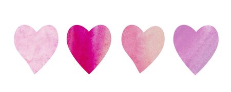 .Border hearts watercolor set gradientの写真素材