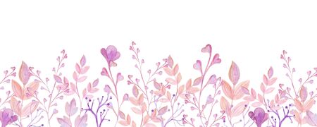 watercolor pink frame flower valentines day Borderの写真素材