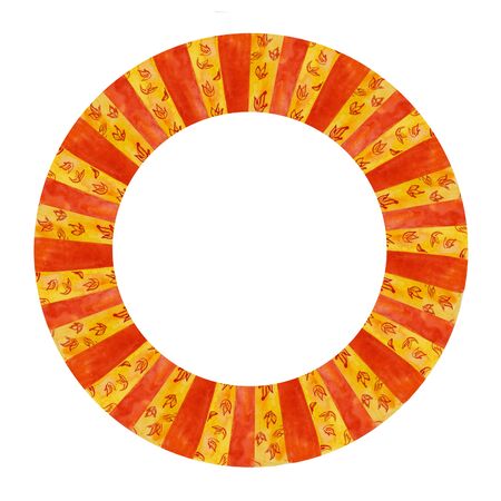 Four elements orange frame, astrology, zodiac signs, fire watercolorの写真素材