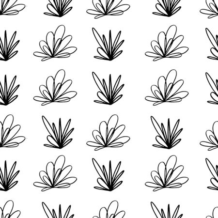 seamless pattern black and white abstract marker, waves and spots in pop styleの写真素材