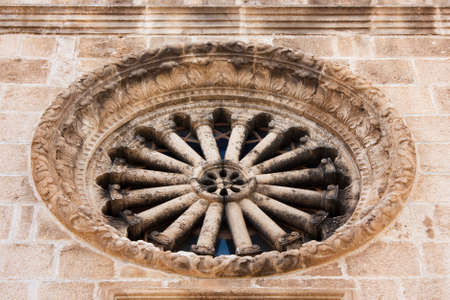 Stone rosette on the church in Vodice, Dalmatiaのeditorial素材