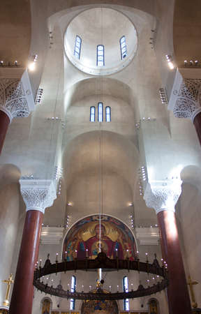 Interior of an orthodox church St Marko in Belgrade, Serbia, built in Serbo-Byzantine style. October...