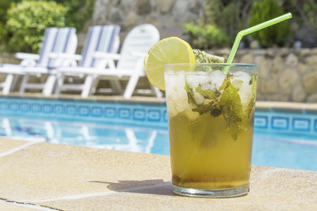 Mojito by the poolの写真素材
