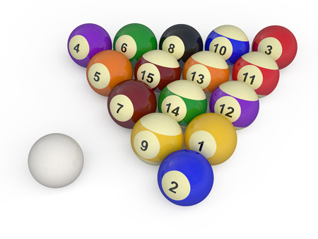 color balls with numbers for american billiard game