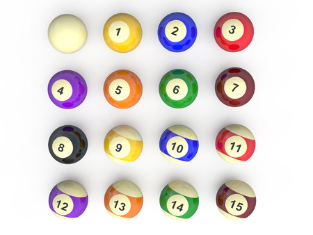 color balls with numbers for american billiard game