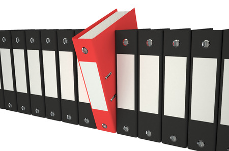 color folders with documents on white backgroundの写真素材