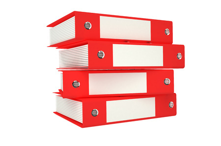 color folders with documents on white backgroundの写真素材
