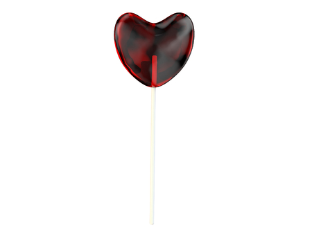 Valentines Day celebration concept: red glossy shiny heart shape isolated on white background?の写真素材