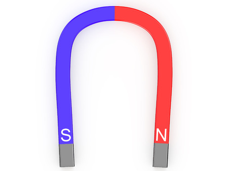 ?horseshoe magnet isolated over white backgroundの写真素材