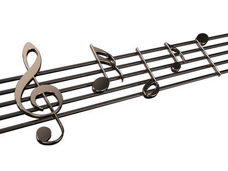 music notes  isolated on  white backgroundの写真素材