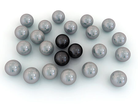 black and white pearls isolated on  white backgroundの写真素材