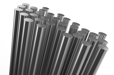 rolled metal, rods isolated on white backgroundの写真素材