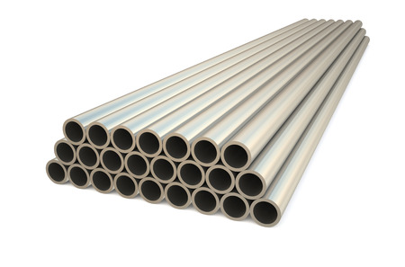rolled metal, tube isolated on white backgroundの写真素材