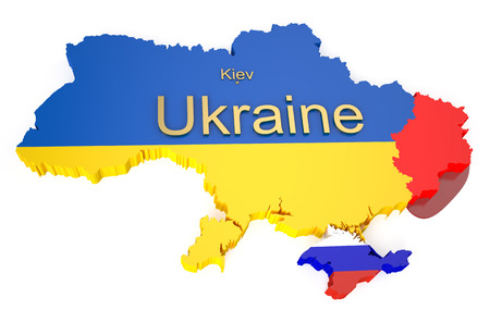 War in Ukraine concept isolated on white backgroundの写真素材