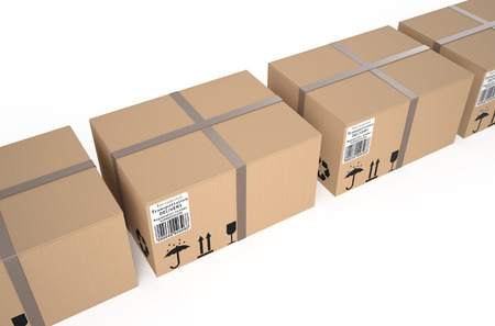 Cardboard boxes isolated on white background
