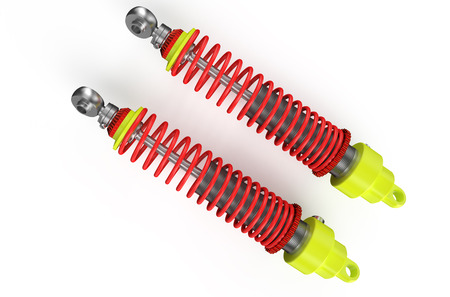 shiny shock absorbers  isolated on white background